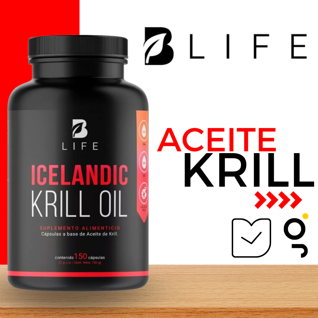 Aceite De Krill 150 Caps 1000mg Astaxantina Epa Dha B Life