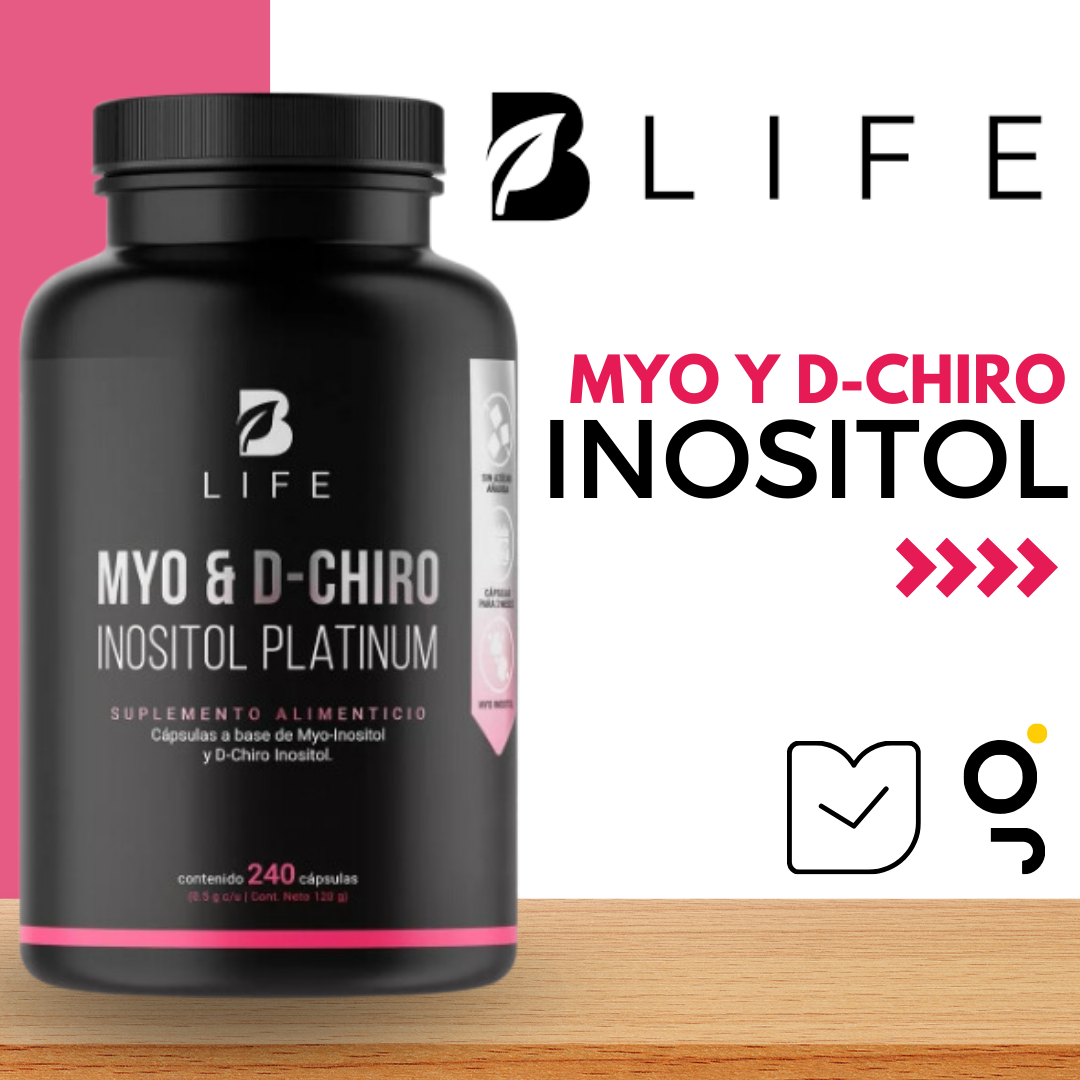 Myo Y D-chiro Inositol D 240 Cáps Pote. Inositol Platinum B Life. 120 g Sin sabor