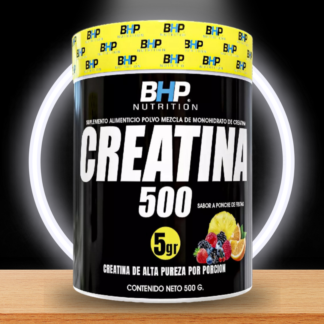 Bhp Ultra Creatina Monohidratada 500 Gr 100 Servicios Sabor Ponche