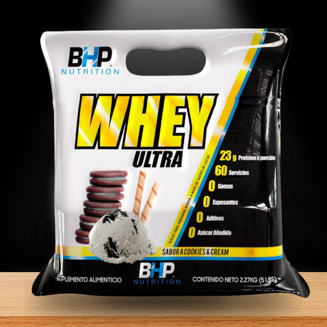 Proteina Bhp Ultra Whey Ultra 2.27 Kg 5 Lbs Bolsa Sabor Cookies